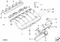 Aanzuig-installatie diagram for BMW 5 Series E39 520i