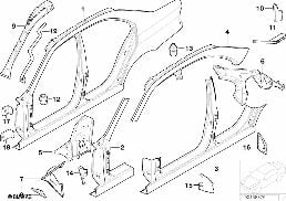 Cadre latéral diagram for BMW 5 Series E39 525td