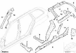 Szkielet boczny, elementy pojed. diagram for BMW 5 Series E39 520d