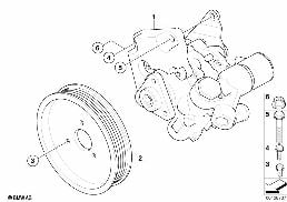 POWER STEERING PUMP/ACTIVE STEERING diagram for BMW 6 Series E63 645Ci