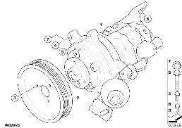 STEERING PUMP/DYNAMIC DRIVE/ACTIVE STEER diagram for BMW 6 Series E63 645Ci