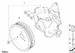 Pompa wspomagania kierownicy diagram for BMW X5 E53 4.8is
