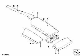 Accoudoir central Individual cuir diagram for BMW 5 Series E60 525i