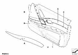 Revetement porte av. cuir partiel ind. diagram for BMW 5 Series E60 525i