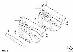 Revetement porte arr. cuir partiel ind. diagram for BMW 5 Series E60 525i
