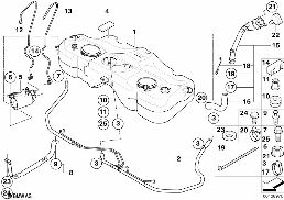 燃油箱 / 活性碳過濾器 diagram for BMW MINI Cabrio R52 Cooper