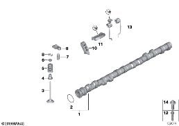 VALVE TIMING GEAR, CAMSHAFT, INLET