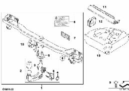 TOWING HITCH, DETACHABLE diagram for BMW 5 Series E60 525d
