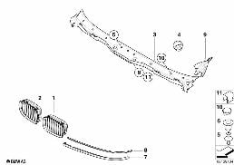 Enjoliveurs ext. / Grille de décor diagram for BMW 5 Series E39 525td