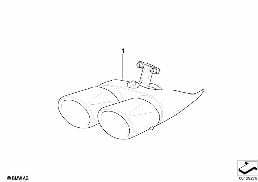 Endrohrblende Chrom diagram for BMW X3 E83 2.0d