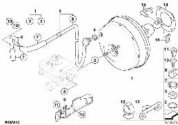 POWER BRAKE UNIT DEPRESSION diagram for BMW 5 Series E61 525i