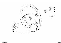 Lenkrad diagram for BMW 7 Series E32 750iL