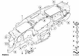 Tapicerka deski rozdzielczej diagram for BMW MINI R50 Cooper