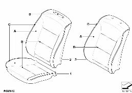 Revêtem.personn., siège base, avant diagram for BMW 5 Series E60 525i