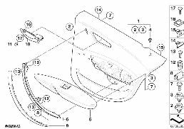 Türverkleidung hinten diagram for BMW 1 Series E87 120d