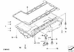 OIL PAN/OIL LEVEL INDICATOR diagram for BMW 5 Series E61 LCI M5