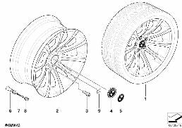 BMW ALLOY WHEEL, M RADIAL SPOKE 166