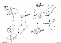 CABLE COVERING/CONTROL UNIT SUPPORT diagram for BMW 3 Series E36 325i