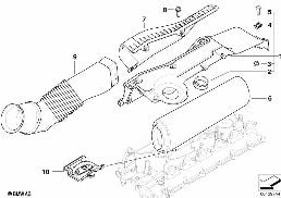 Silenc.ruídos admissão/elemento filtr. diagram for BMW 7 Series E66 730Ld