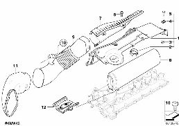 INTAKE SILENCER / FILTER CARTRIDGE INTAKE SILENCER / FILTER CARTRIDGE diagram for BMW 5 Series E61 525d