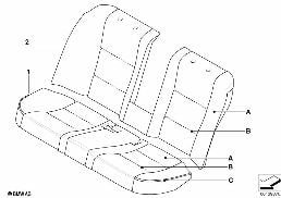 Revêtem.personn. siège base, arriere diagram for BMW 5 Series E60 525i