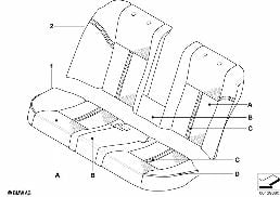 Housse ind. Cuir Klima arrière diagram for BMW 5 Series E60 525i