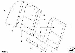 Banquette arrière rabattable, Individual diagram for BMW 5 Series E60 525i