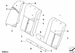 Banquette rabattable Cuir Klima Ind. arr diagram for BMW 5 Series E60 525i