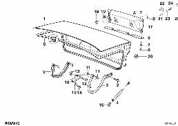SINGLE COMPONENTS FOR TRUNK LID diagram for BMW 5 Series E34 540i
