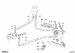 HYDRO STEERING-OIL PIPES diagram for BMW 3 Series E36 M3