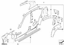 SINGLE COMPONENTS FOR BODY-SIDE FRAME diagram for BMW 3 Series E90 LCI 318d