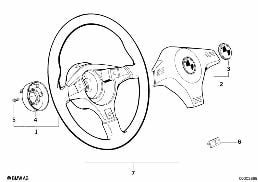 SPORTS STEERING WHEEL M-TECHNIK diagram for BMW 8 Series E31 850Ci