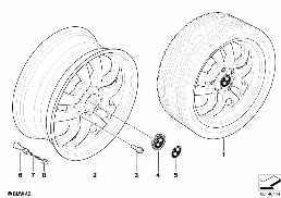 BMW ALLOY WHEEL, DOUBLE SPOKE 154 diagram for BMW 3 Series E90 LCI 320i