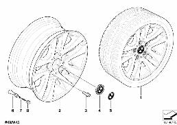 BMW ALLOY WHEEL, DOUBLE SPOKE 156 diagram for BMW 3 Series E90 LCI 320i
