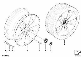 BMW LIGHT ALLOY WHEEL, SPIDER SPOKE 155 diagram for BMW 3 Series E90 LCI 320i