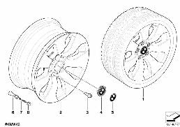 BMW LIGHT ALLOY WHEEL, SPIDER SPOKE 158 diagram for BMW 3 Series E90 LCI 320i