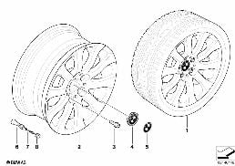 BMW LIGHT ALLOY WHEEL, SPIDER SPOKE 159 diagram for BMW 3 Series E90 LCI 320i