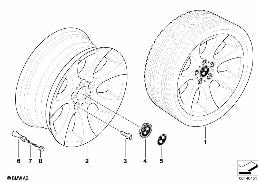 BMW LA WHEEL, ELLIPSOID STYLING 162 diagram for BMW 3 Series E90 LCI 320i