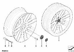 BMW LA WHEEL/DOUBLE SPOKE 195 diagram for BMW 3 Series E90 LCI 320i