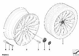 BMW LIGHT ALLOY WHEEL, RADIAL SPOKE 196 diagram for BMW 3 Series E90 LCI 320i
