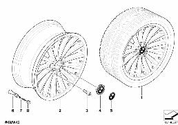 BMW COMPOSITE WHEEL, RADIAL SPOKE 198 diagram for BMW 3 Series E90 LCI 320i