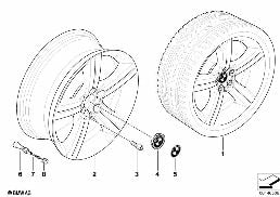 BMW LIGHT ALLOY WHEEL, SPIDER SPOKE 199 diagram for BMW 3 Series E90 LCI 320i