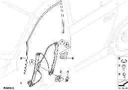 DOOR WINDOW LIFTING MECHANISM FRONT