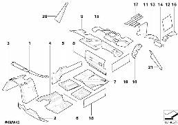 Wykładzina wygłuszająca diagram for BMW X3 E83 LCI 2.0d