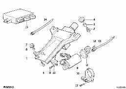 STEERING COLUMN-ELEC.ADJUST./SINGL.PARTS diagram for BMW 5 Series E34 525td