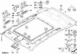 Podsufitka / Uchwyt dachu panoram. diagram for BMW X3 E83 LCI 2.0d