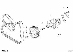 HYDRO STEERING-TANDEM VANE PUMP diagram for BMW 5 Series E34 525td