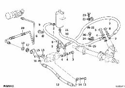 Direcção assistida/tubo de óleo diagram for BMW 5 Series E34 525ix