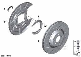 Achterwielrem-remschijf doorgeponst diagram for BMW 5 Series F10 M5
