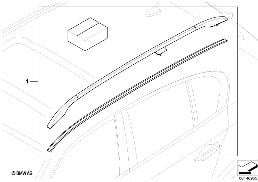 Σετ εξοπλ.μεταγεν.τοποθέτ. ράγα οροφής diagram for BMW 5 Series E61 525i